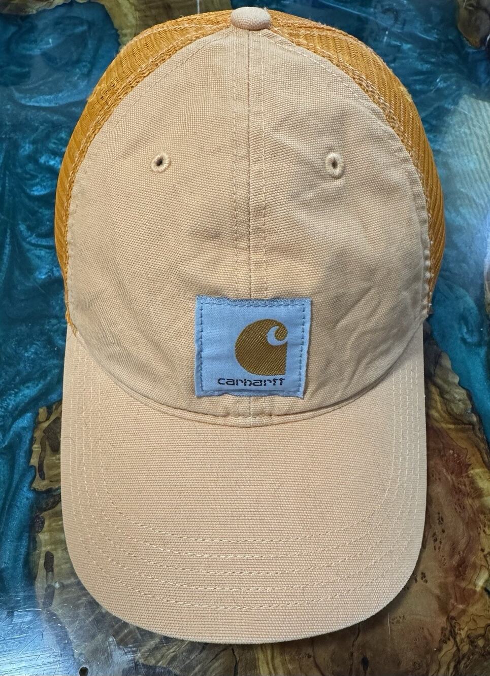 Carhartt Orange Canvas Mesh Trucker Hat Cap